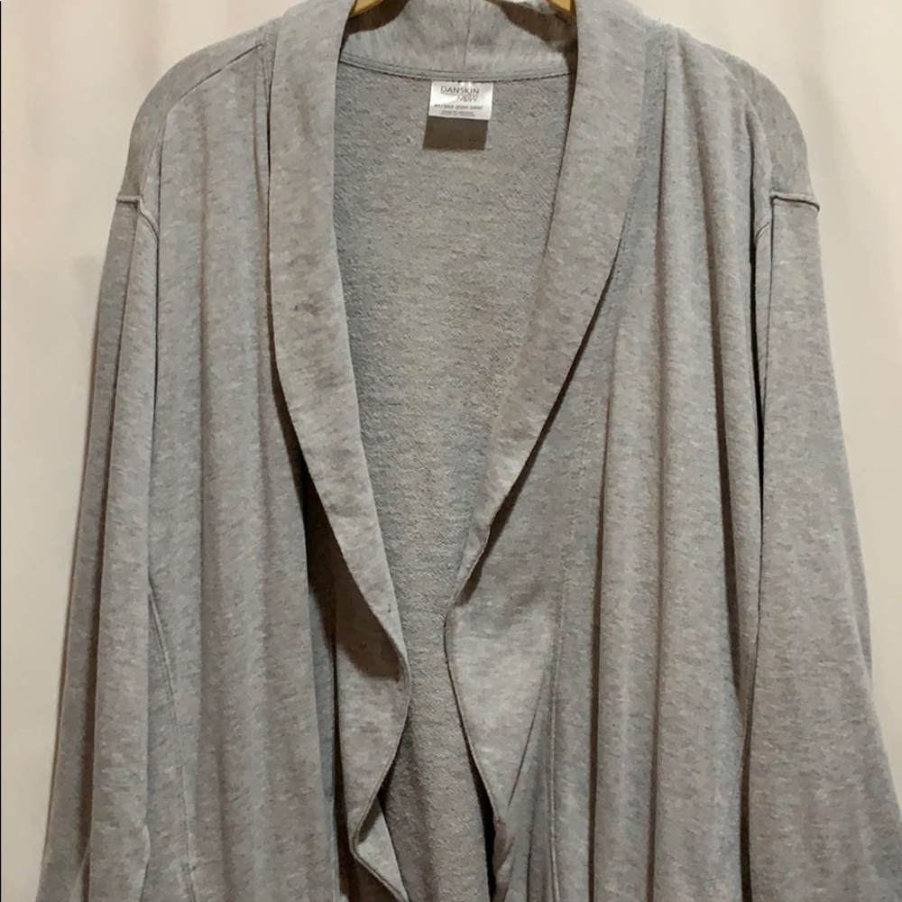 DANSKIN NOW GRAY SWEAT JACKET SZ 3X YOGA POCKETS